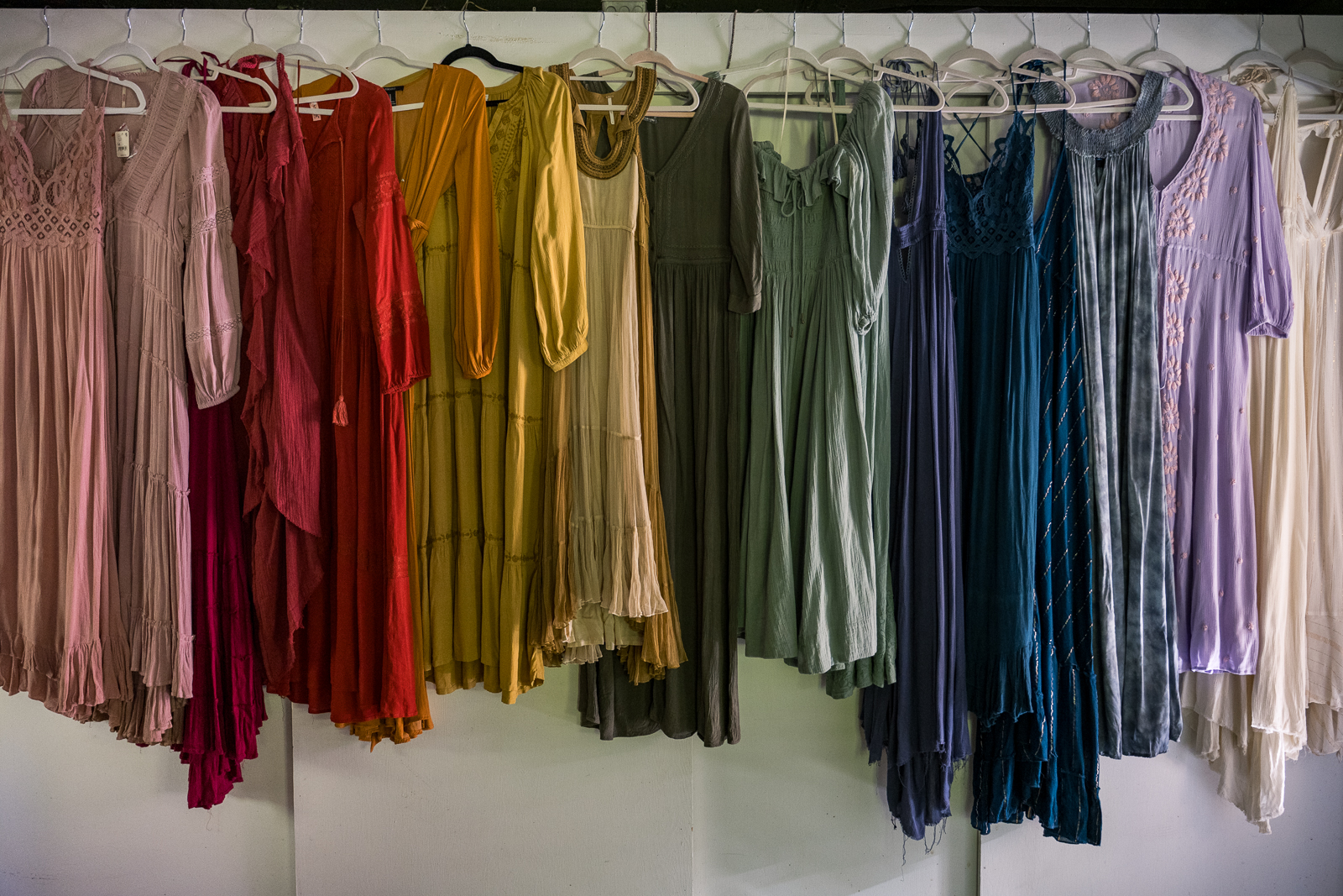 A rack of dresses to choose from