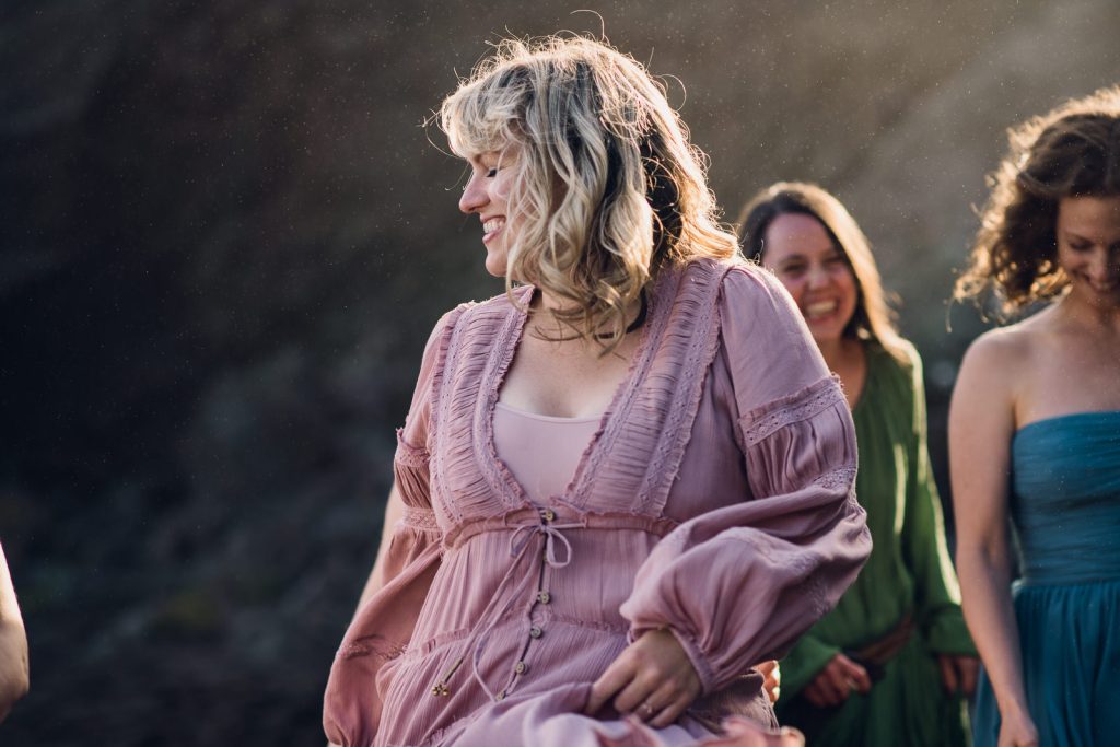 Melody laughing with fellow retreat women